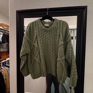 Chunky Knit Green Sweater